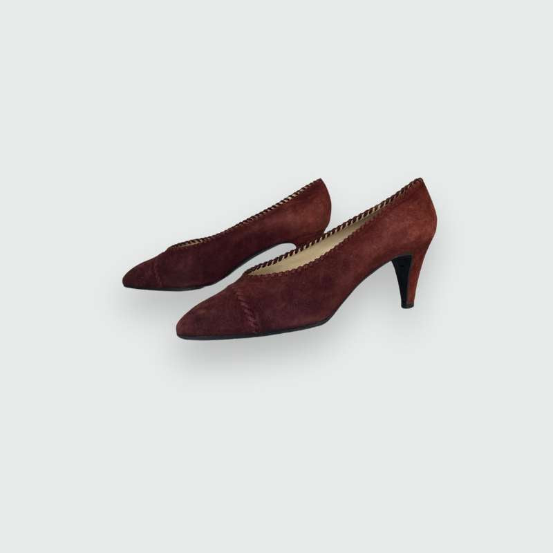 Chanel Pumps Weinrot Wildleder