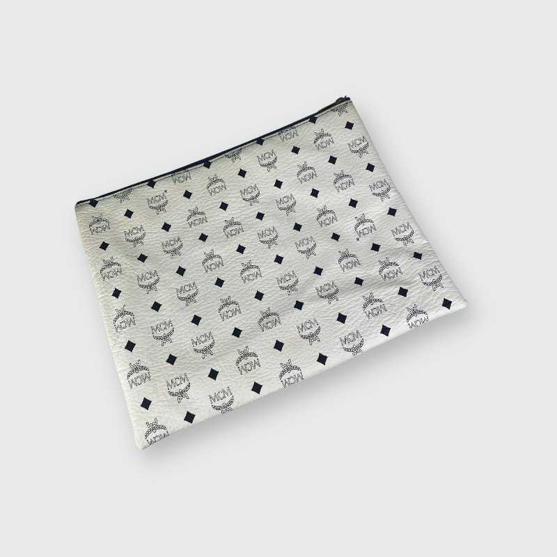 MCM Tablet Tasche Weiß Visetos