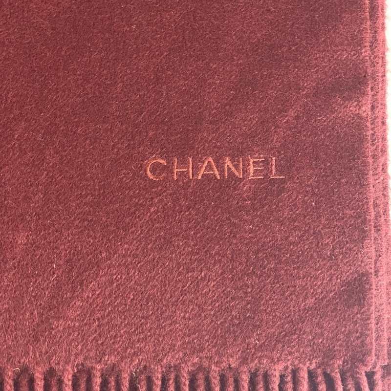 Chanel Schal mit Fransen Bordeaux