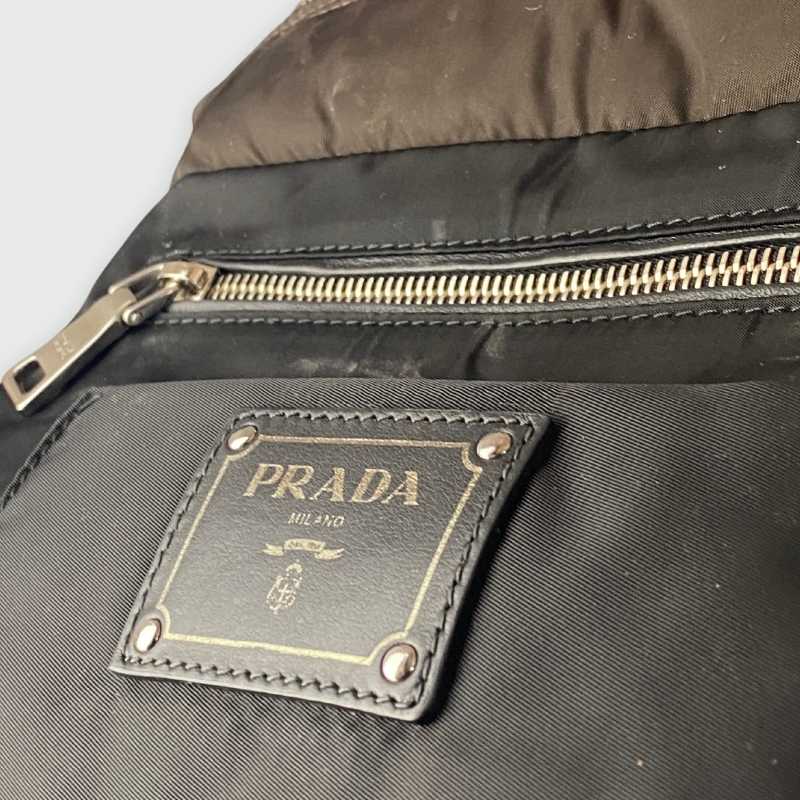 Prada Nylon Shopper Schwarz Braun