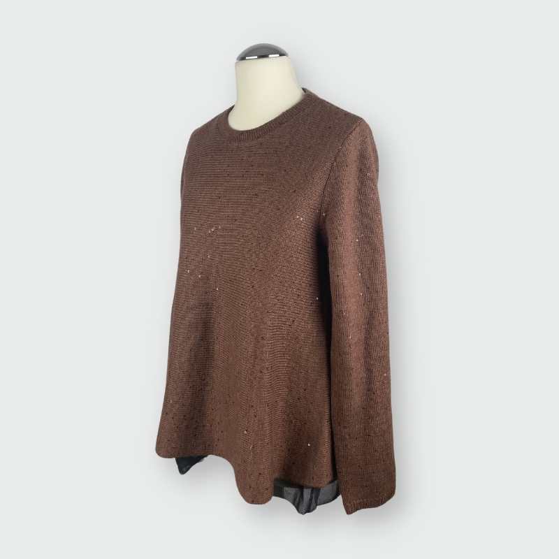 Brunello Cucinelli Kaschmirpullover mit Seideninlay