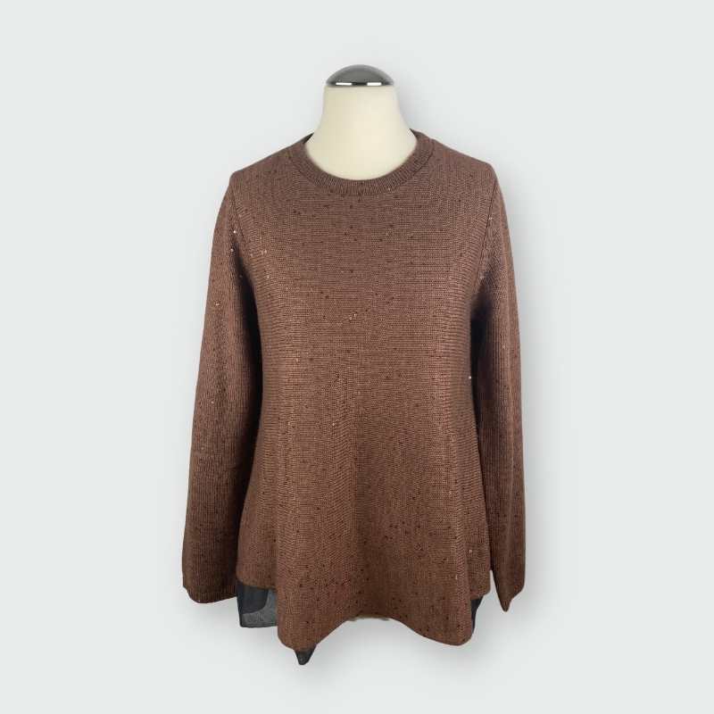 Brunello Cucinelli Kaschmirpullover mit Seideninlay