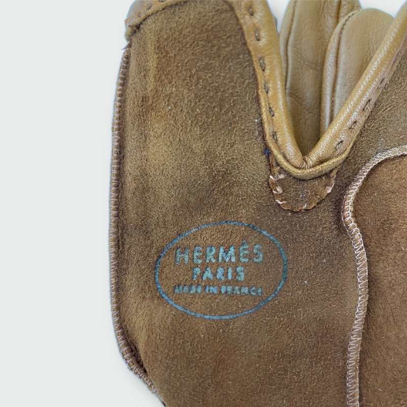 Hermès Handschuhe Leder Cognac