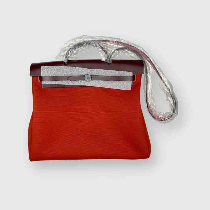 Hermès Herbag 39 Cuivre/Orange, Mécano/Rouge Sellier