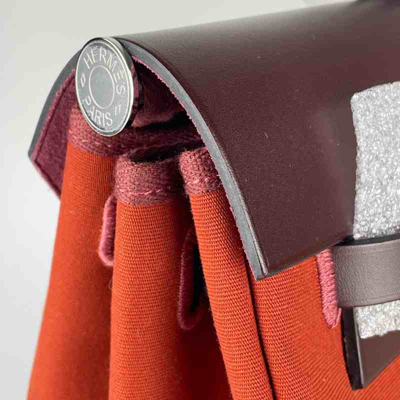 Hermès Herbag 39 Cuivre/Orange, Mécano/Rouge Sellier