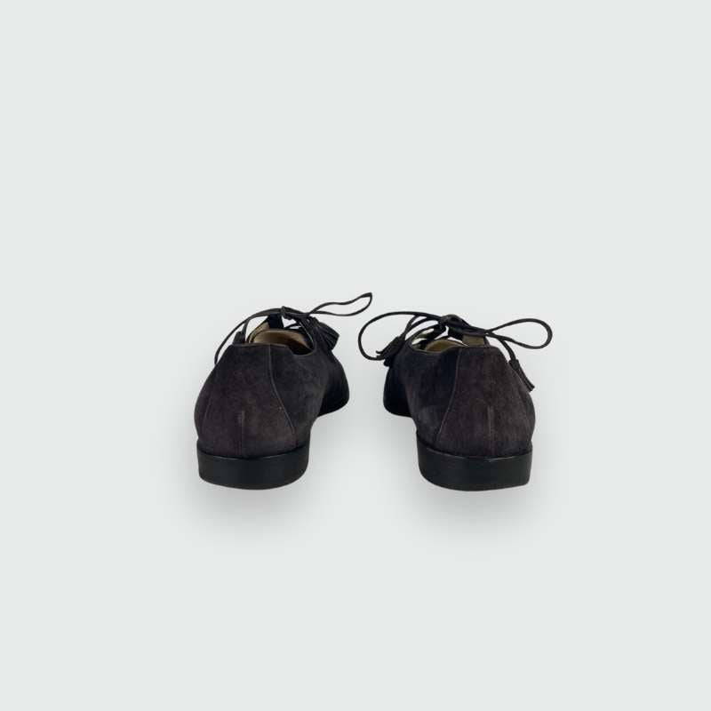 Chanel Schuhe Flach Grau Wildleder