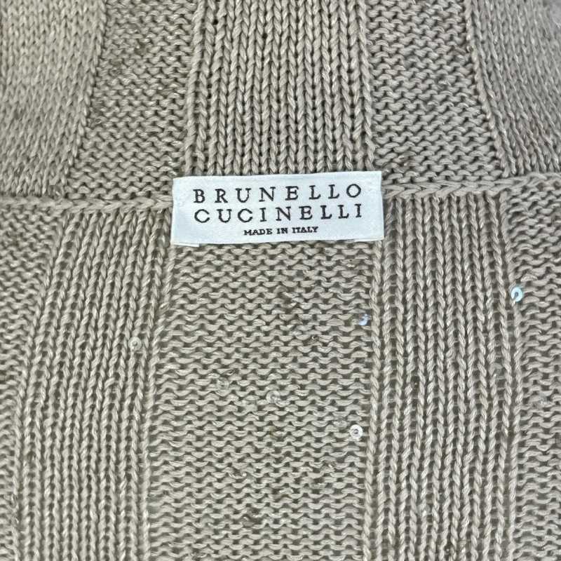 Brunello Cucinelli Rollkragen Steinfarben mit Glitzer