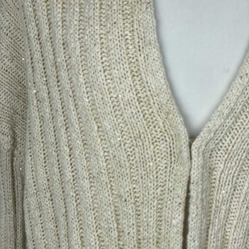 Brunello Cucinelli Strickjacke Creme mit Pailetten