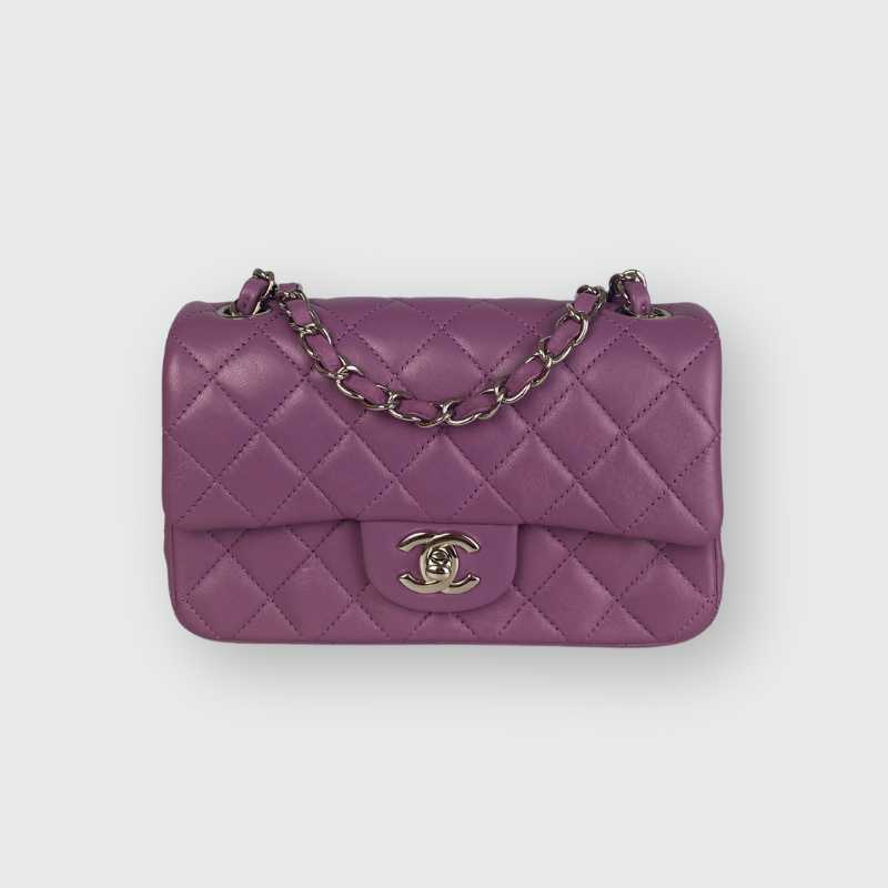 Chanel Mini Rectangular Purple Lambskin