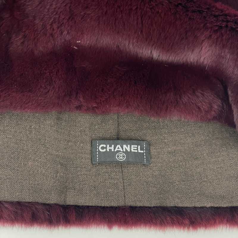 Chanel Schlauchschal Fell Bordeaux