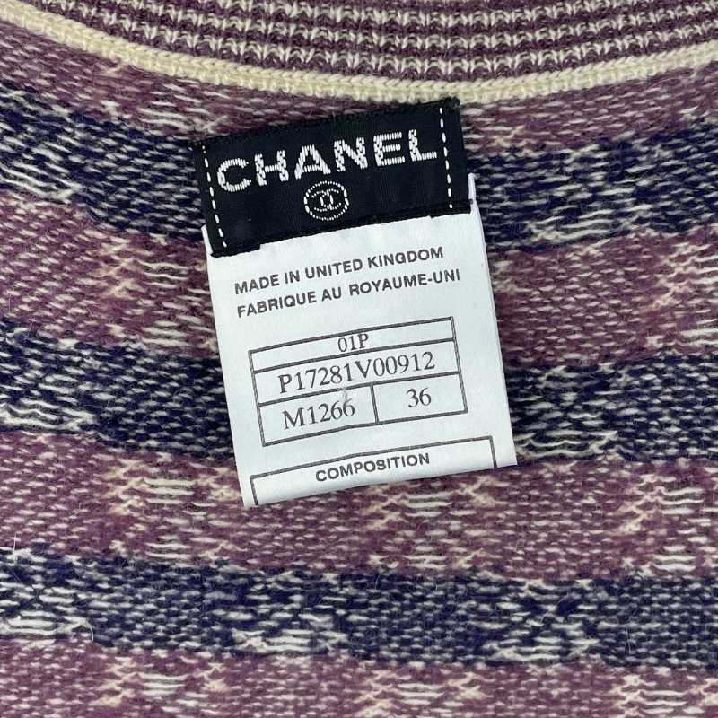 Chanel Top Lila mit Kleeblattmuster