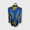 Hermès Vintage Blazer Seide Blau Gold