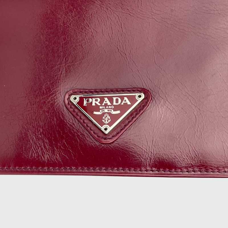 Prada Leder Geldbeutel Bordeaux