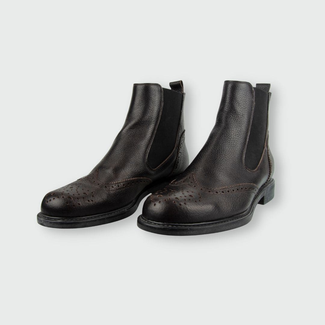 Studio Pollini Chelsea Boots mit Budapester Muster