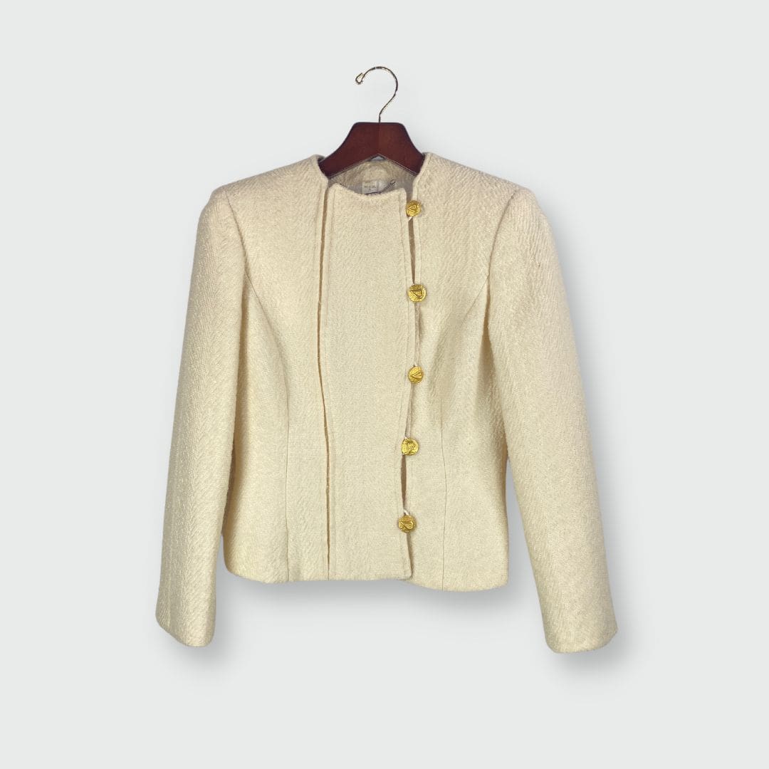 Gianni Versace Tweed-Jacke Creme