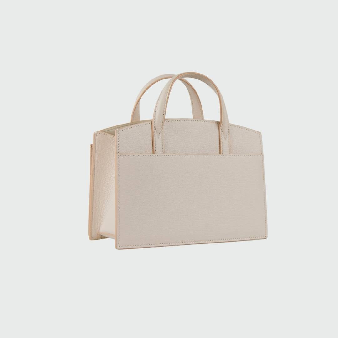 MCM Milano Henkeltasche in Beige mit Schultergurt